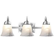 Hooya Imp.& Exp. 3-Light LED Bath Vanity Light with Alabaster Glass Dimmable