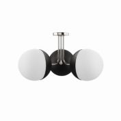 Saltoro Sherpi Stellar 3-Light Semi-Flush Ceiling Light, Opal Polished Nickel