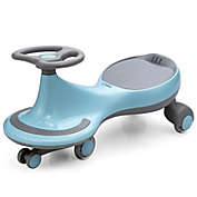 Slickblue Wiggle Car Ride-on Toy with Flashing Wheels-Blue