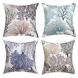 PiccoCasa 4 Pcs Home Decorative Pillowcase Linen Sofa Cushion Throw Pillow Cover Colorful
