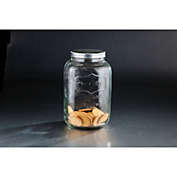 CC Home Furnishings 12" Clear Cracker Glass Storage Jar with Aluminum Lid