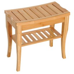 HOMCOM Long Bamboo Shower Bench Seat, 20