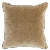 Classic Home Harriet Velvet 18-inch Square Throw Pillow, Wheat