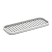 mDesign Silicone Kitchen Sink Storage Tray for Sponge, Scrubber