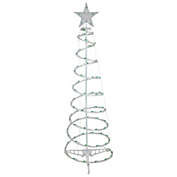 Northlight 4&#39; Pre-Lit Spiral Outdoor Christmas Tree with Star Topper, Green Lights
