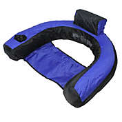 Swim Central 28" Inflatable Blue and Black Floating U-Seat Swimming Pool Lounger