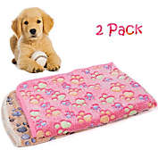 LUXMO 30"x20" 2Pack Pet Blanket in Pink and Gray