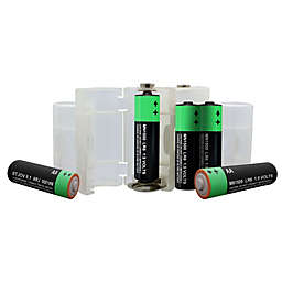 Popular Mechanics Battery Converters - AA to C & D Size Battery Spacer Converter Case - 4 Pack Battery Converters - Turns AA Batteries into C & D
