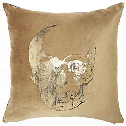 Mina Victory Luminecence Metallic Skull Beige/Gold Pillow - 20