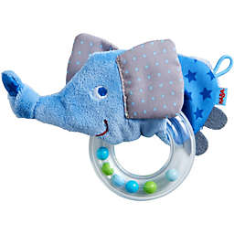 Elephant Fabric Clutching Toy with Removable Plastic Teething Ring