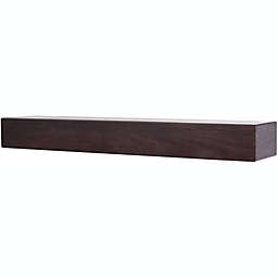 Austin Floating Wood Mantel Shelf - Mocha 72 Inch   Beautiful Wooden Rustic Shelf Perfect for Electric Fireplaces and More! Mantels Direct