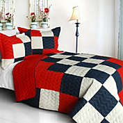 Blancho Bedding Handsome Prince 3PC Vermicelli-Quilted Patchwork Quilt Set (Full/Queen Size)