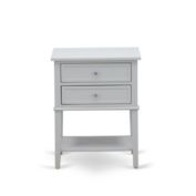 East West Furniture VL-14-ET Night stand For Bedroom with 2 Wood Drawers for Bedroom, Stable and Sturdy Constructed - Urban Gray Finish