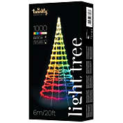 Twinkly Light Tree - App-Controlled Outdoor Christmas Lighting Tree Decoration 1000 RGB+W LEDs, Black, 20ft