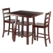 Winsome Orlando 3-Piece Set High Table, 2 Shelves with 2 Ladder Back Stools