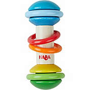 HABA Rainmaker Rattle Stick Wooden Clutching Toy with Plastic Rings (Made in Germany)