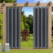 Infinity Merch Outdoor Waterproof Curtain Blackout Thermal Insulated Panels Grey 52*84 in 2 Panel