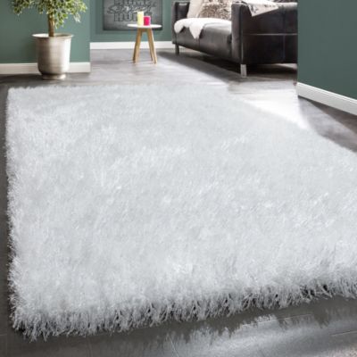 Paco Home Shag Rug High Pile Anthracite for Bedroom & Living Room Fluffy Glossy Pastel Yarn Size:2' x 3'3 