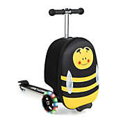 Slickblue Hardshell Ride-on Suitcase Scooter with LED Flashing Wheels-Yellow