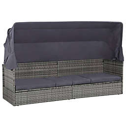 vidaXL Patio Bed with Canopy Gray 80.7