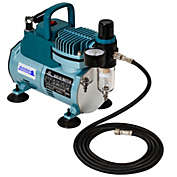Master Airbrush TC-40 - Cool Runner Professional High Performance Single-Piston Airbrush Air Compressor with 2 Holders, Regulator, Gauge, Water Trap Filter & Air Hose