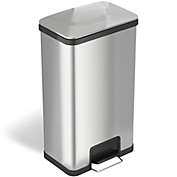 iTouchless AirStep Stainless Steel Rectangular Step Trash Can with AbsorbX Odor Filter 18 Gallon Silver