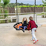 Slickblue 40&quot; Kids Play Multi-Color Flying Saucer Tree Swing Set with Adjustable Heights-Orange