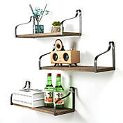 Inq Boutique 3PCS Rustic Wood Wall Storage Shelves Floating Shelves  for Bedroom Living Room Bathroom Kitchen Office XH