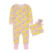 Sleep On It Infant Girls Sweet Lemonade Zip-Front Coverall Pajama
