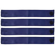 Sunnydaze Indoor/Outdoor Fabric Curtain Tiebacks with Buttons - Polyester - 13.5" - Blue - 4pc