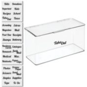 mDesign Plastic Stackable Home, Office Storage Box + 32 Labels