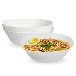 Juvale White Square Salad Bowls, Set of 4 Serving Dishes for Soup, Pasta, Cereal (60oz)