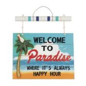 RAM Outdoor Decor 3 Dimensional Tropical "Welcome To Paradise" Wall Sign Theme