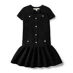 Hope & Henry Girls' Milano Drop Waist Sweater Dress (Black, 18-24 Months)