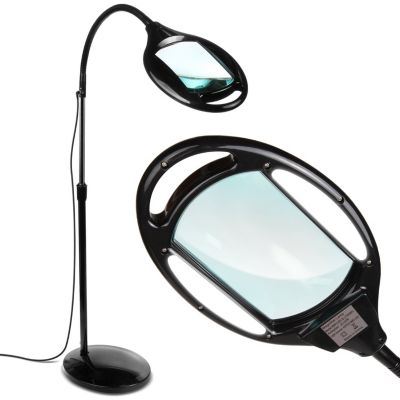 Lightview Magnifier LED Floor Lamp - 3 Diopter - Black