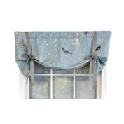 RLF Home Trend Bird Tie-Up Valance Hazel Blue. Coordination Ribbon Tie. 3" Rod Pocket 50"W x 21"L