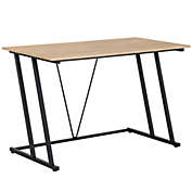 Home Office Computer Desk, Writing Desk, Laptop Table with Z-Shaped Metal Frame, V-Shaped Support Bar, and MDF Tabletop, Black