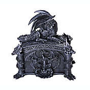 Black Dragon Lidded Jewelry Keepsake Trinket Box Container Fantasy Decoration