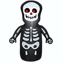 Gemmy Airblown Happy Skeleton, 3.5 ft Tall, Multicolored