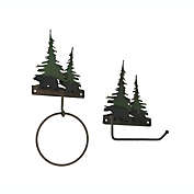 Mayrich Metal Bear Forest Toilet Paper And Towel Holder Set Bathroom Wall Mounted Decor