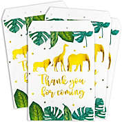 Sparkle and Bash Safari Party Decorations, White Goodie Bags (5 x 7.5 In, 100 Pack)