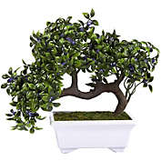 Juvale Artificial Bonsai Tree - Fake Plant Decoration, Potted Artificial House Plants for Home DecorIndoor, Ficus Bonsai Tree Plant for Decoration, Desktop Display, Zen Garden Decor- 10 x 6 x 8 Inches