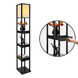 Maxwell LED Floor Lamp with Drawers - Black