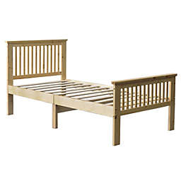 Better Home Products Jassmine Solid Wood Platform Pine Twin Bed in Natural