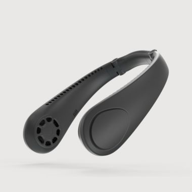 Link 2 in 1 Portable and Light Personal Neck Fan With Bluetooth Speaker 360° Cooling Bladeless Design Perfect For Indoor & Outdoor Use - Black. View a larger version of this product image.