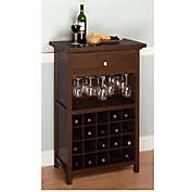 Contemporary Home Living 40.25" Warm Walnut Rectangular Wine Cabinet