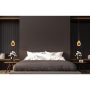 Cal Lighting Integrated Dimmable Led Double Glass Mini Pendant Light. 6W, 450 Lumen, 3000K, Amber/Smoke