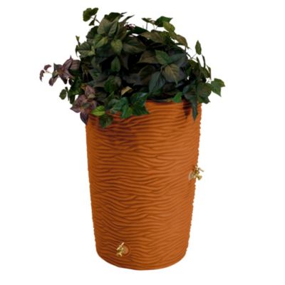 Good Ideas Planter Barrel Impressions 50 Gallon Palm Rain Saver - Terra Cotta