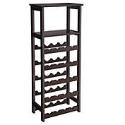 Inq Boutique Wooden Wine Rack Free Standing Wine Holder Display Shelves with Glass Holder