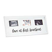 Juvale Baby Sonogram Picture Frame for 3 Ultrasound Photos, Love at First Heartbeat (17 x 7.5 x 0.5 In, White)